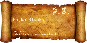 Hajka Bianka névjegykártya
